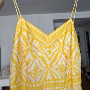 Milly spaghetti strap yellow silk dress